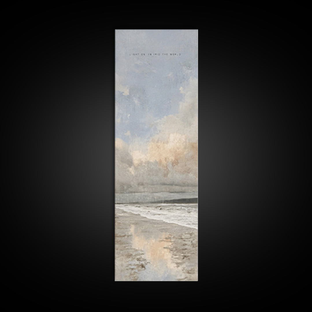 Shore Of Hope – Framed Canvas Print – Tall Narrow Wall Art – Christian Art Canvas – Christian Wall Art – Minimalist Christian Art – Christi