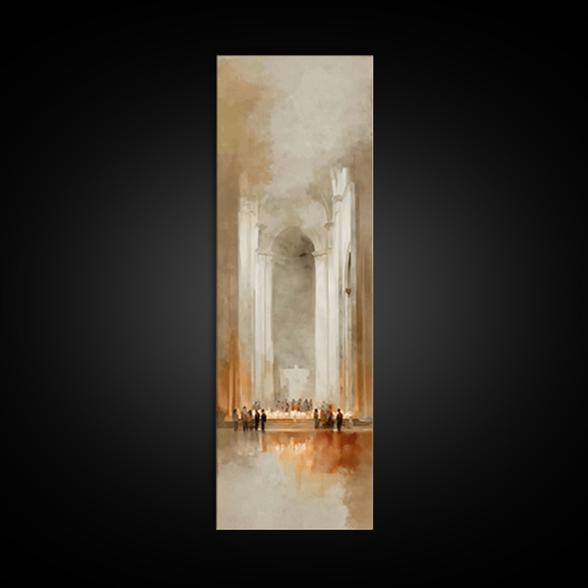 Cathedral Dawn – Framed Canvas Print – Skinny Art – Christian Art Canvas – Christian Wall Art – Framed Christian Art – Moody Christian Art