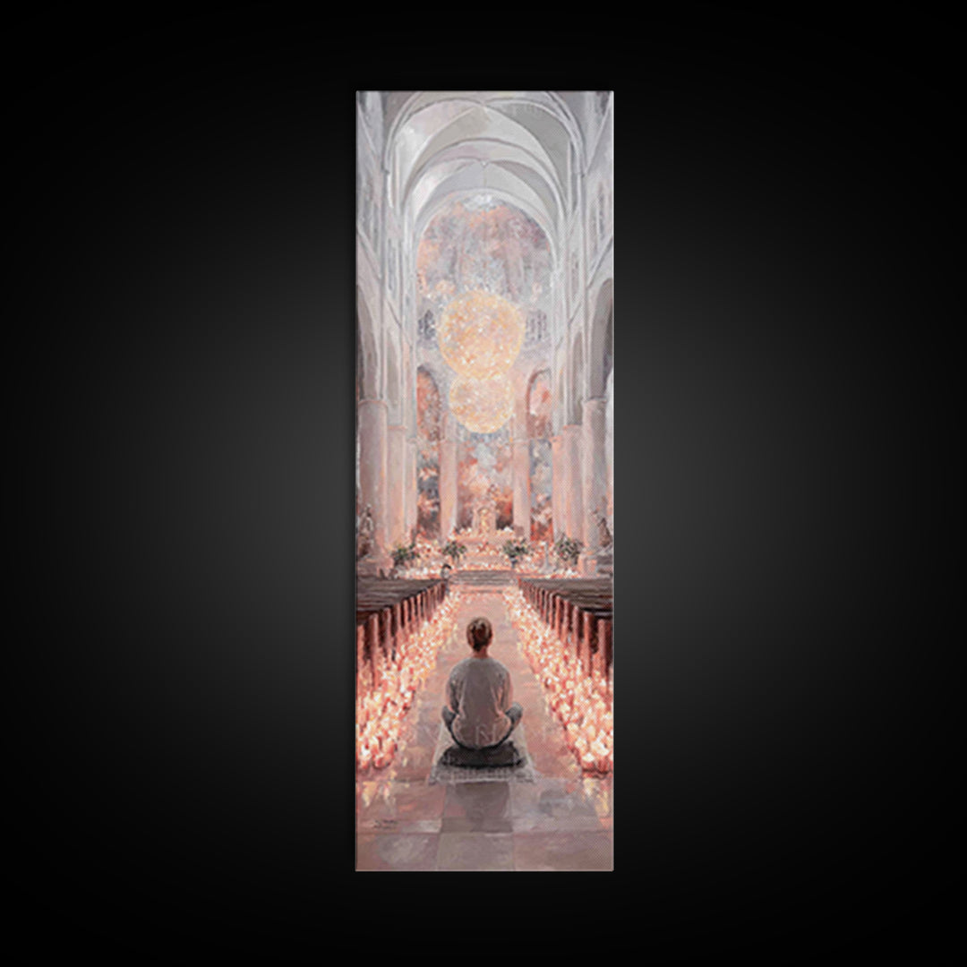 Sacred Gathering – Framed Canvas Print – Tall Narrow Wall Art – Christian Art – Christian Wall Art – Christian Art Canvas – Subtle Christia