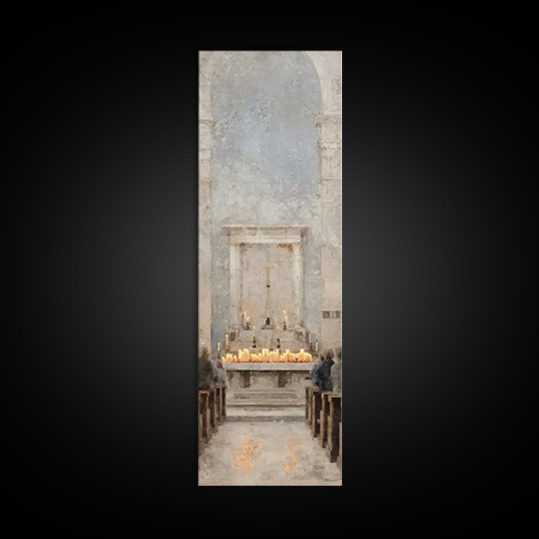 Cathedral Prayer – Framed Canvas Print – Narrow Art – Christian Art Canvas – Christian Wall Art – Christian Art Print – Christian Gift Idea