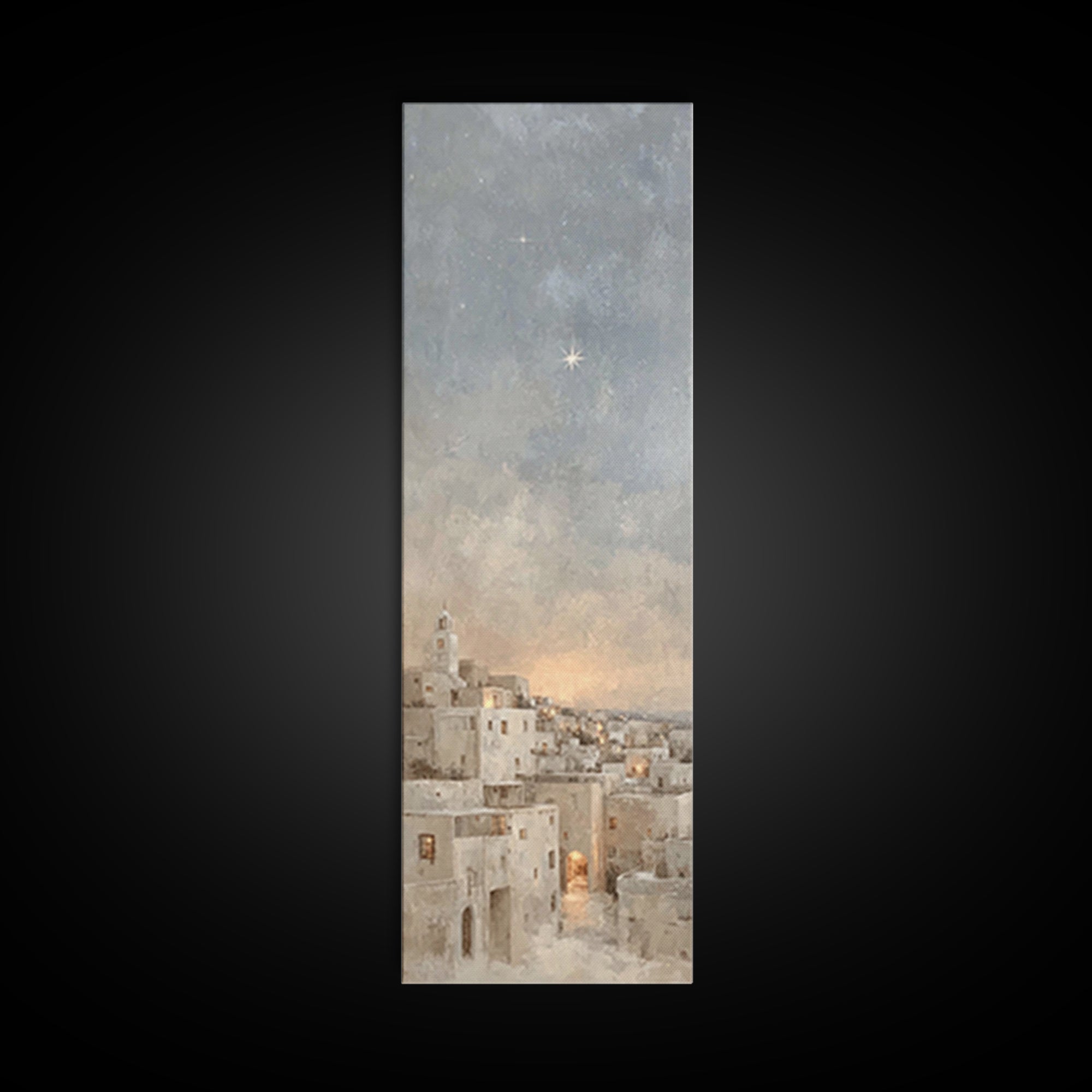 Morning Star Over Bethlehem – Framed Canvas Print – Skinny Art – Christian Art Canvas – Christian Wall Art – Christmas Art – Christian Chri