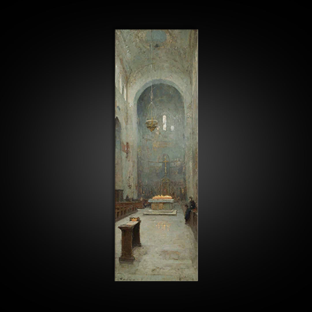Altar Of Peace – Framed Canvas Print – Tall Skinny Art Print – Christian Wall Art – Christian Art Canvas – Vintage Christian Art – Christia