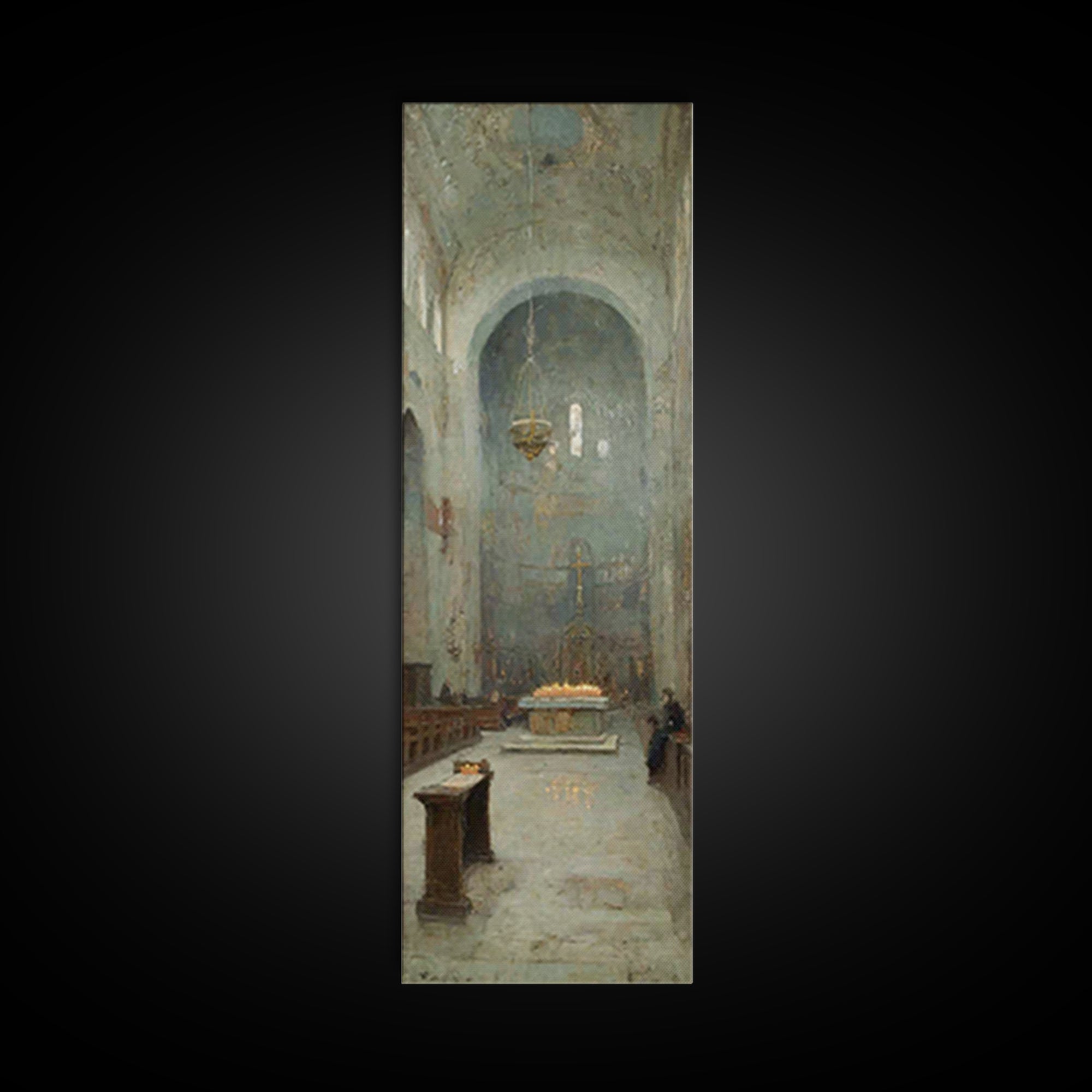 Altar Of Peace – Framed Canvas Print – Tall Skinny Art Print – Christian Wall Art – Christian Art Canvas – Vintage Christian Art – Christia