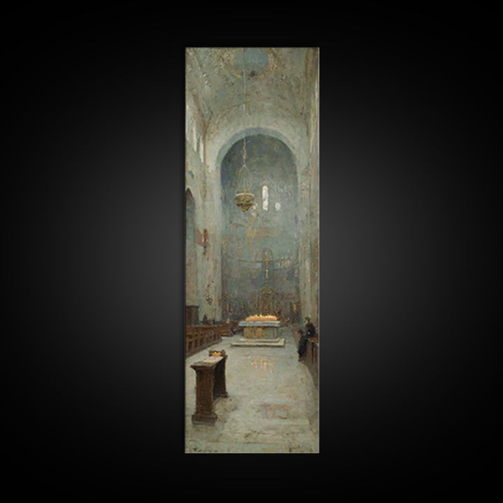 Altar Of Peace – Framed Canvas Print – Tall Skinny Art Print – Christian Wall Art – Christian Art Canvas – Vintage Christian Art – Christia