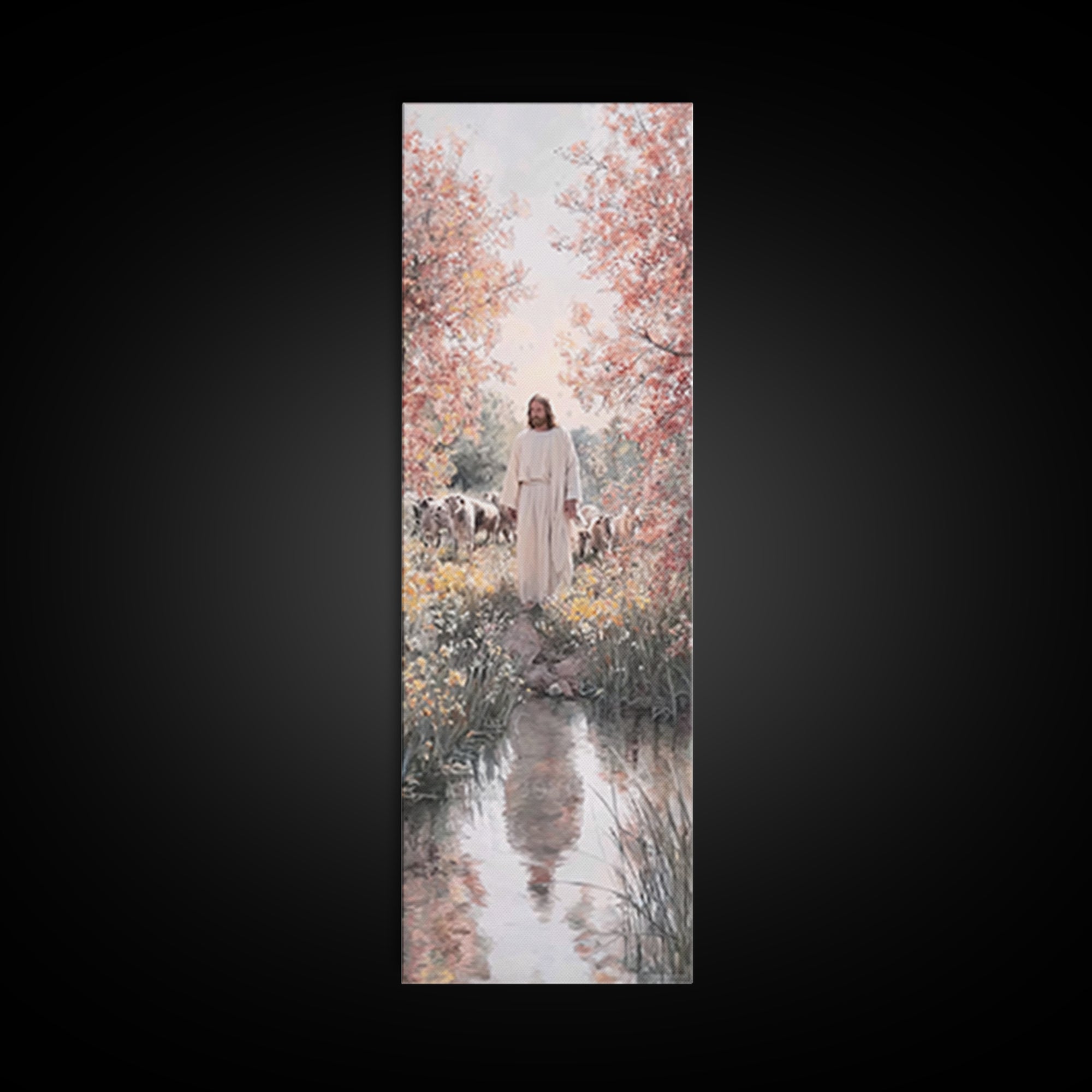 Shepherds Of Grace, Framed Canvas Print, Skinny Art, Christian Art Canvas, Jesus Painting, Christian Christmas Art, Christian Wall Art