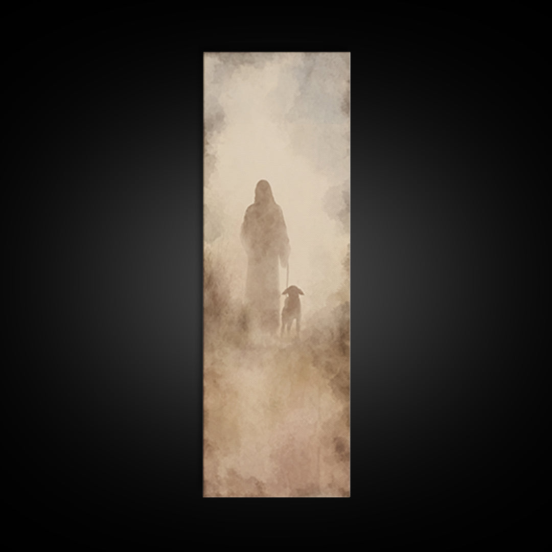 Path Of Mercy – Framed Canvas Print – Tall Narrow Wall Art – Christian Wall Art – Jesus Painting – Christian Art Canvas – Faith Art