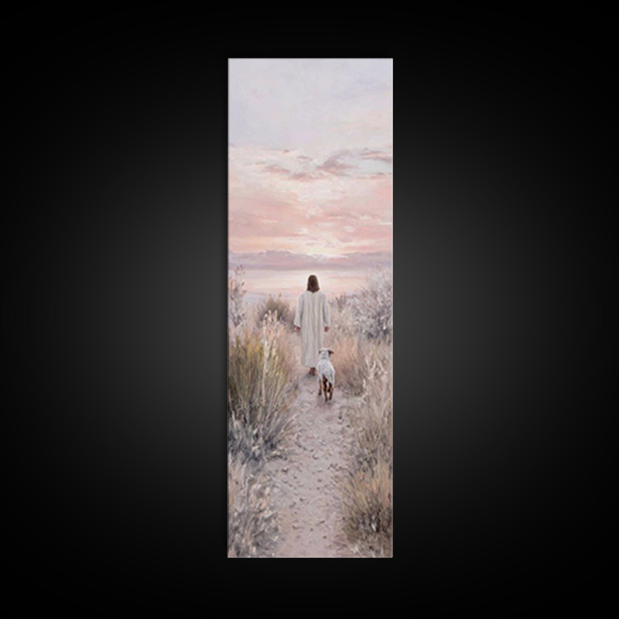 Dawn Of Comfort | Framed Canvas Print | Narrow Art | Christian Art Canvas | Jesus Painting | Christian Wall Art | Modern Christian Art