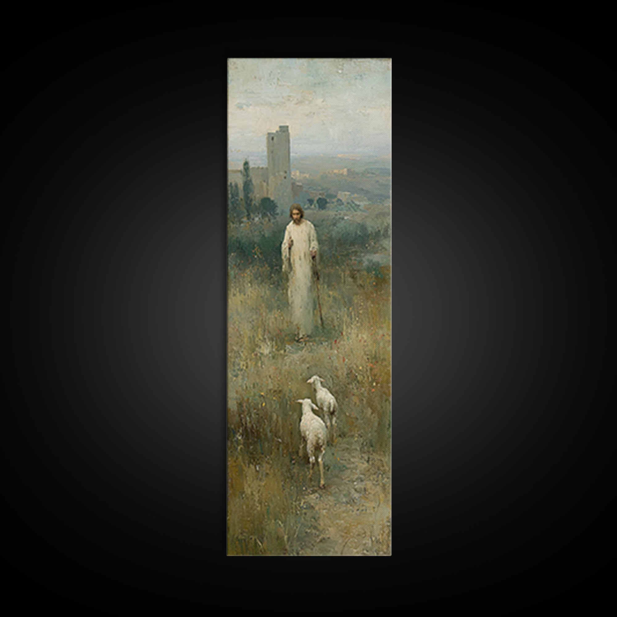 Heavenly Pathway | Framed Canvas Print | Skinny Art | Christian Art Print | Jesus Painting | Christian Wall Art | Christian Art Canvas