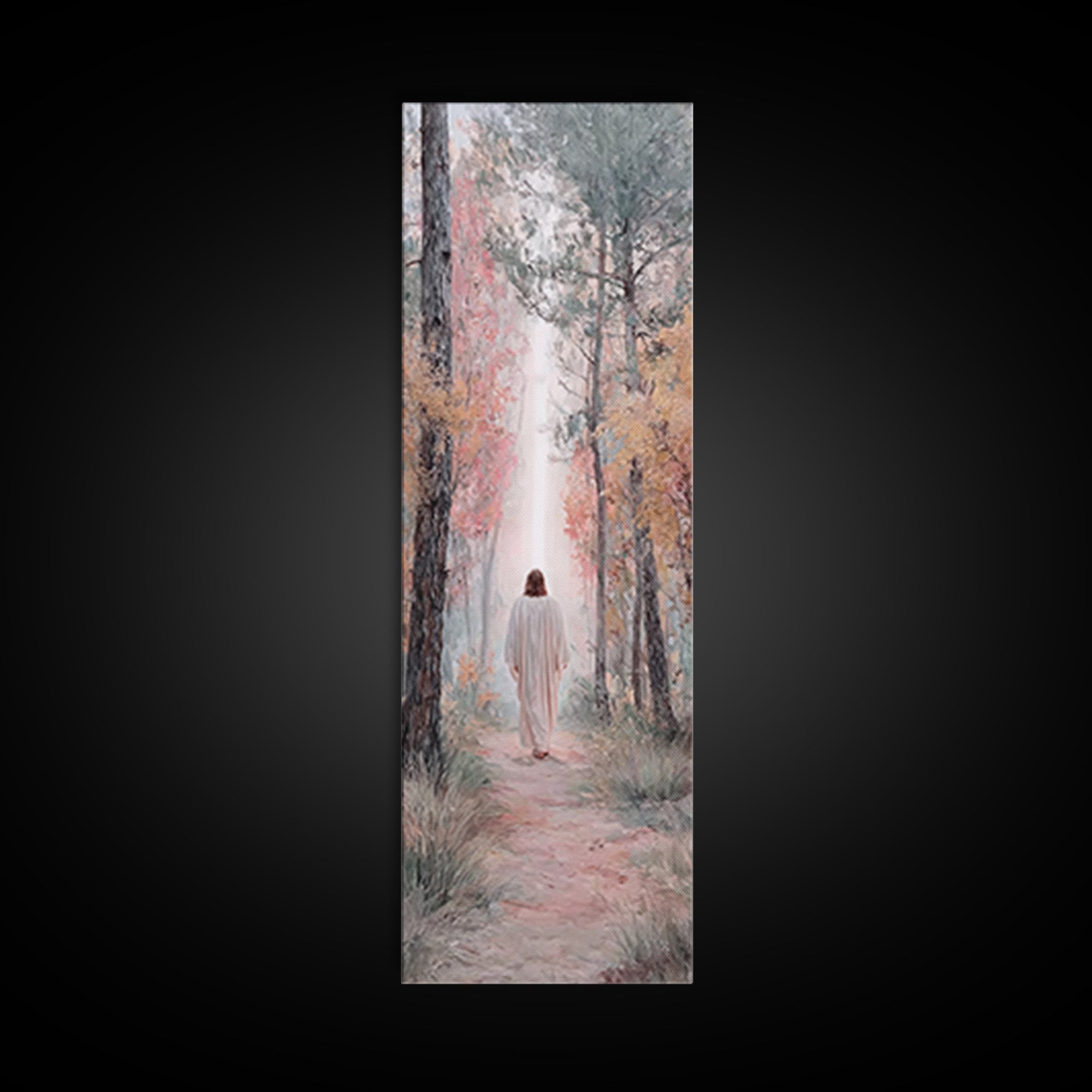 Sunset Shepherd Walk | Framed Canvas Print | Narrow Art | Christian Art Canvas | Jesus Painting | Christian Wall Art | Christian Gift Ideas