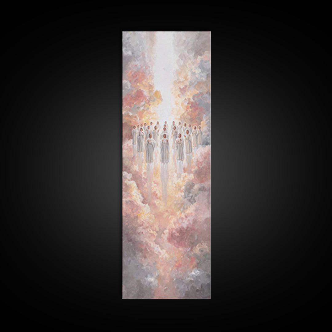 Heavenly Host – Framed Canvas Print | Christian Art Canvas | Christian Wall Art | Modern Christian Art | Tall Skinny Art Print | Christmas