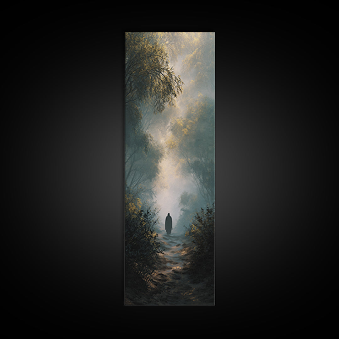 Path Of Grace – Framed Canvas Print – Tall Skinny Art Print – Christian Wall Art – Jesus Painting – Modern Christian Art – Christmas Art