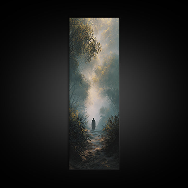 Path Of Grace – Framed Canvas Print – Tall Skinny Art Print – Christian Wall Art – Jesus Painting – Modern Christian Art – Christmas Art