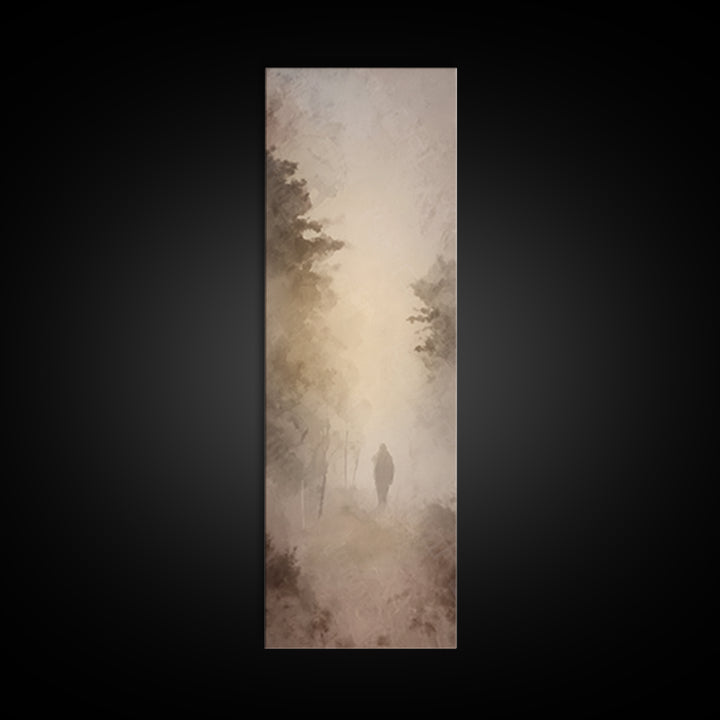 Misty Dawn Path – Framed Canvas Print – Skinny Art – Christian Wall Art – Christian Art Canvas – Jesus Painting – Modern Christian Art – Ch