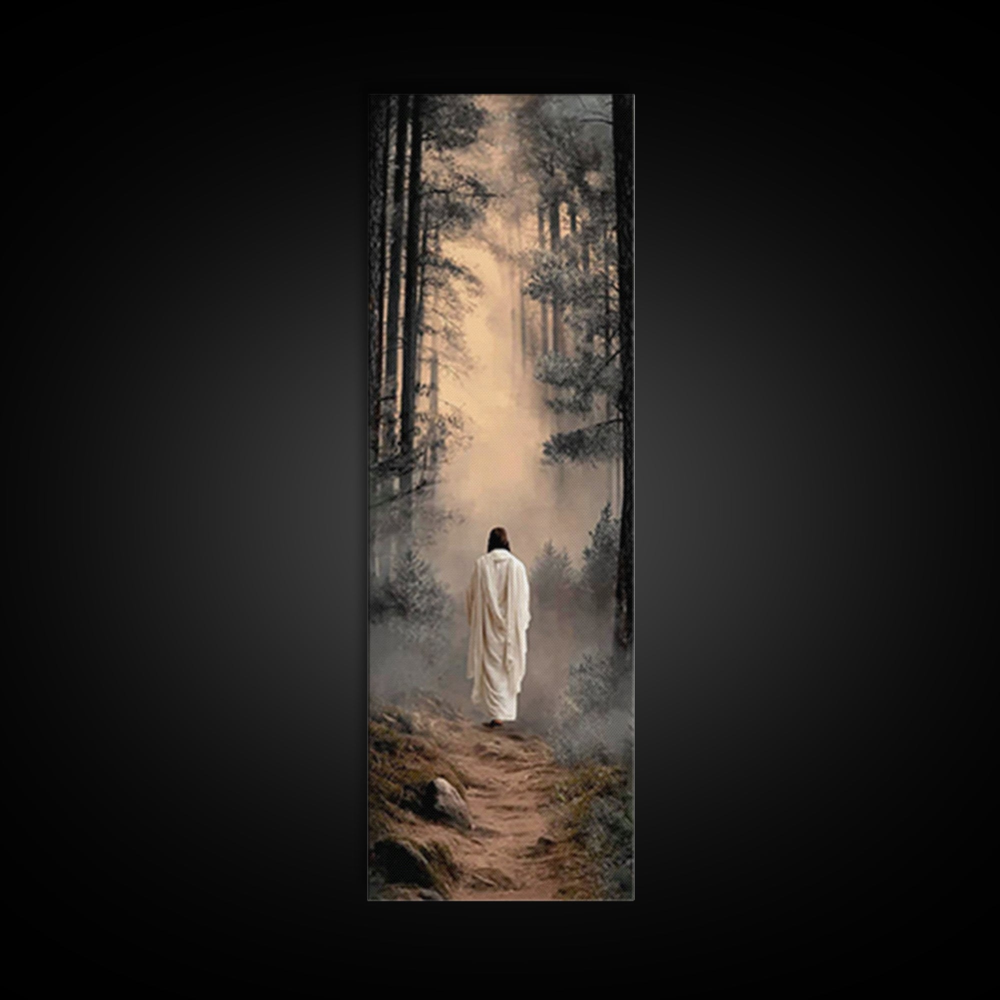 Redeemer’s Walk – Framed Canvas Print – Tall Skinny Art Print – Christian Art Work – Christian Painting – Jesus Canvas Art – Christian Chri