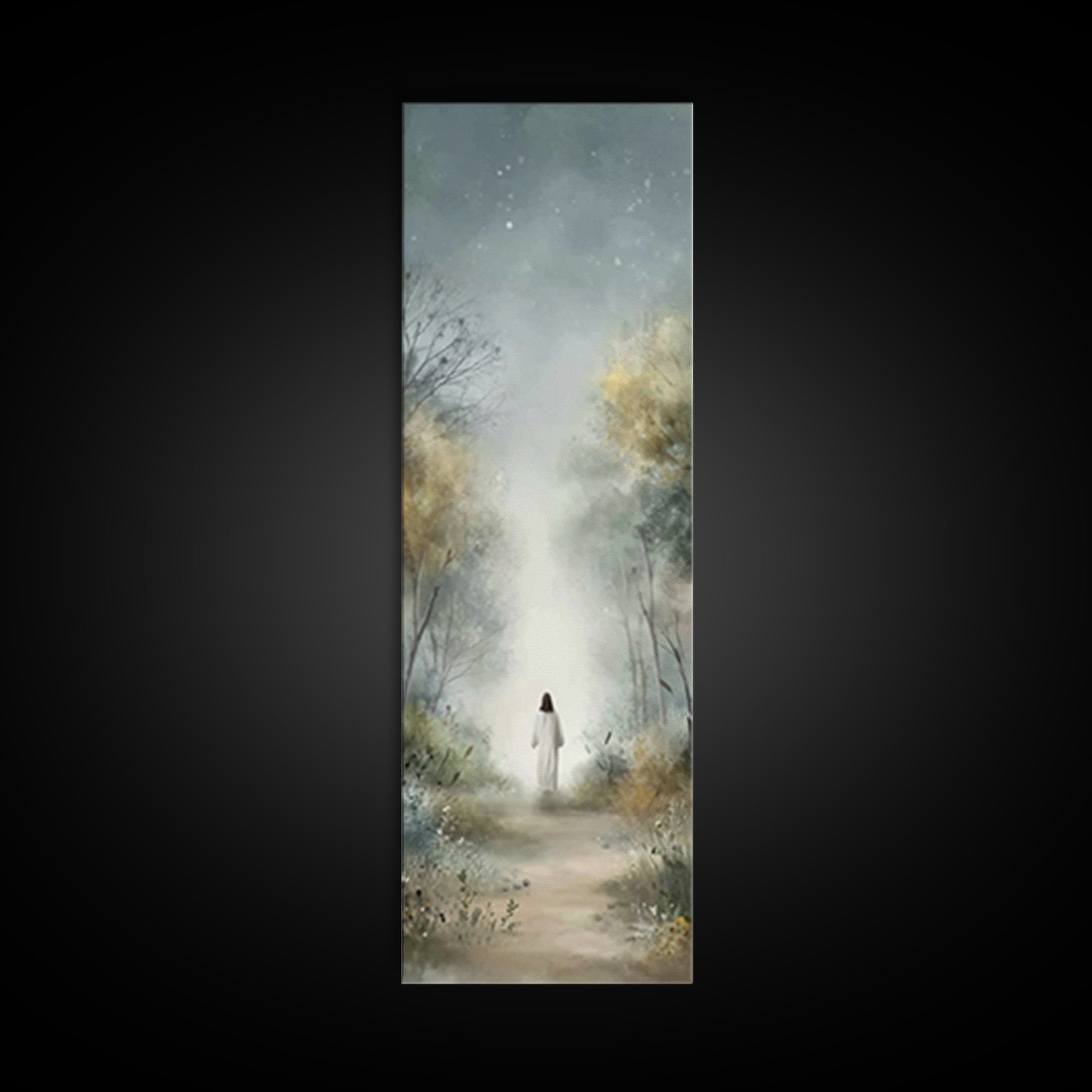 Forest Of Hope – Framed Canvas Print – Tall Narrow Wall Art – Christian Art Print – Christian Wall Art – Modern Christian Art – Jesus Paint