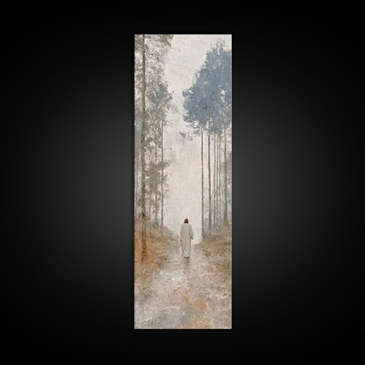 Sacred Morning Path – Framed Canvas Print – Skinny Art – Christian Art Work – Christian Painting – Jesus Painting – Modern Christian Art –