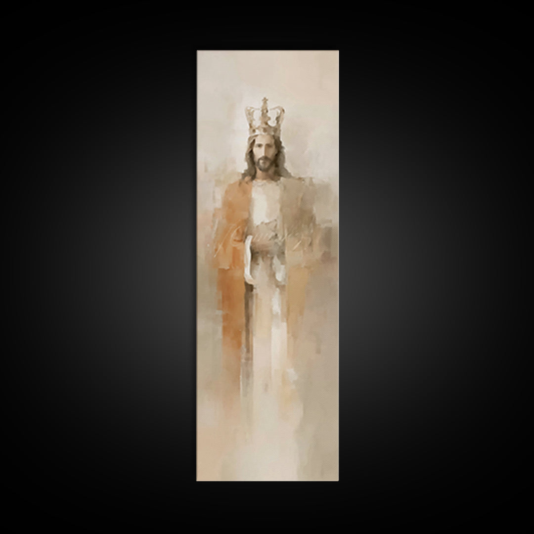 Eternal King Light – Framed Canvas Print – Narrow Art – Christian Art Canvas – Jesus Painting – Vintage Christian Art – Christmas Wall Art