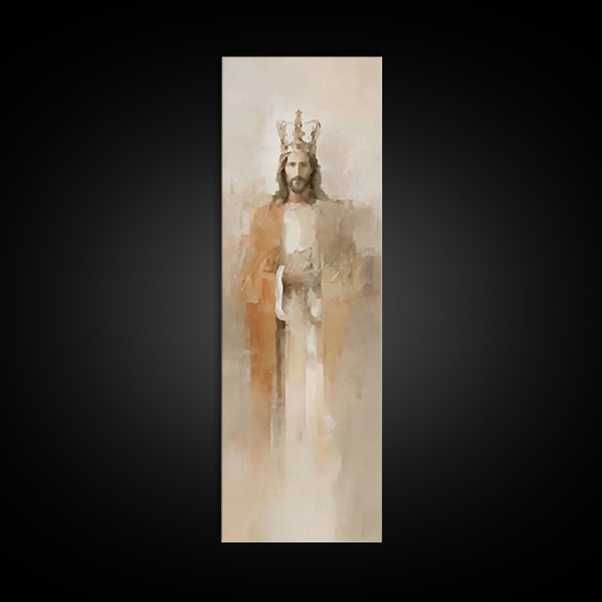 Eternal King Light – Framed Canvas Print – Narrow Art – Christian Art Canvas – Jesus Painting – Vintage Christian Art – Christmas Wall Art