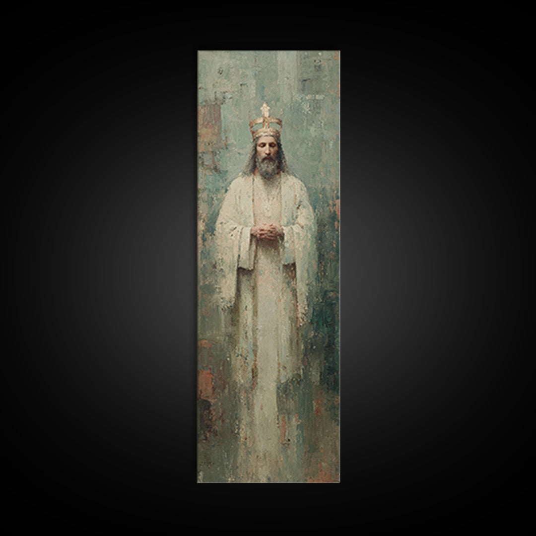 Majesty Of Heaven – Framed Canvas Print – Tall Narrow Wall Art – Christian Wall Art – Large Jesus Painting – Christian Art Work – Christmas