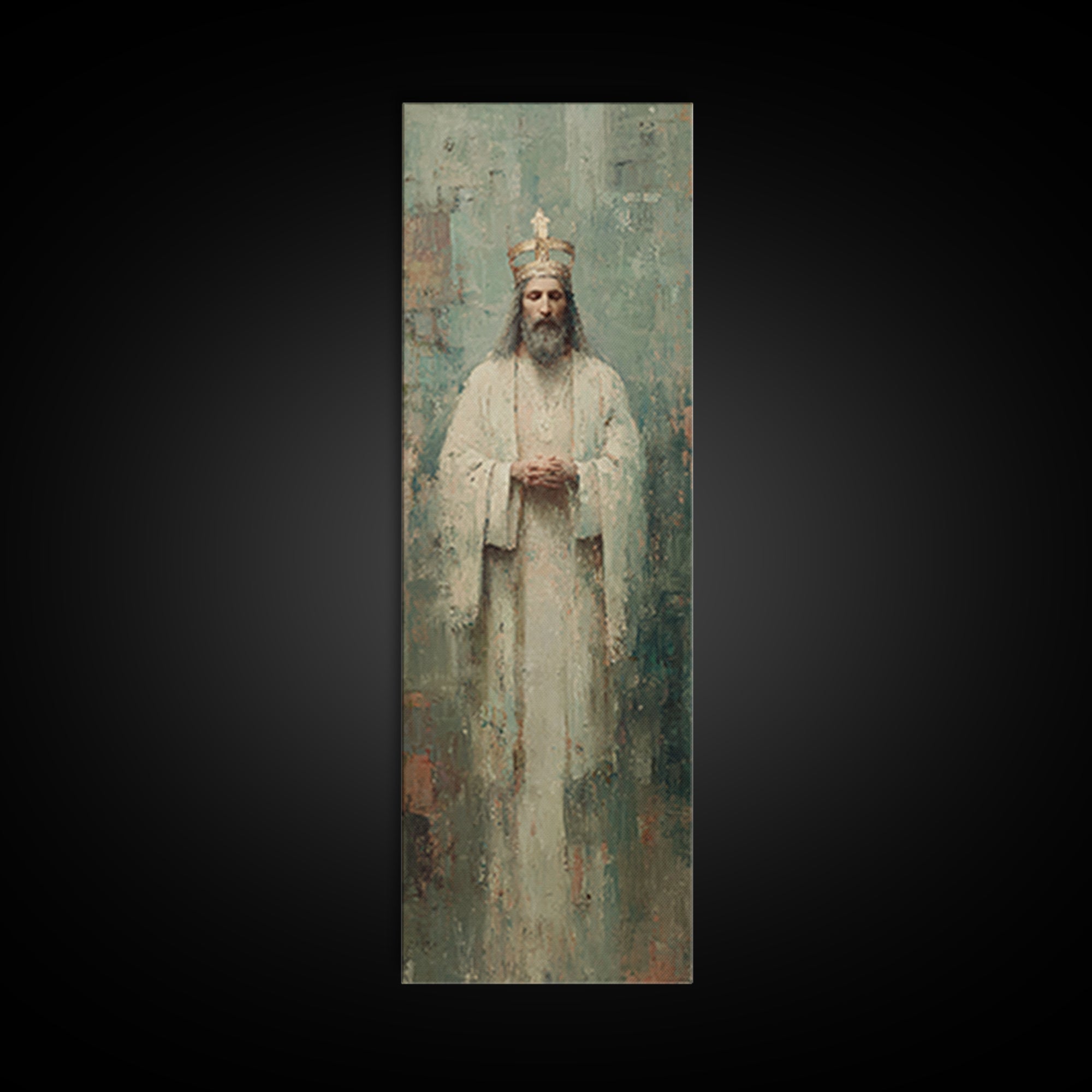 Majesty Of Heaven – Framed Canvas Print – Tall Narrow Wall Art – Christian Wall Art – Large Jesus Painting – Christian Art Work – Christmas