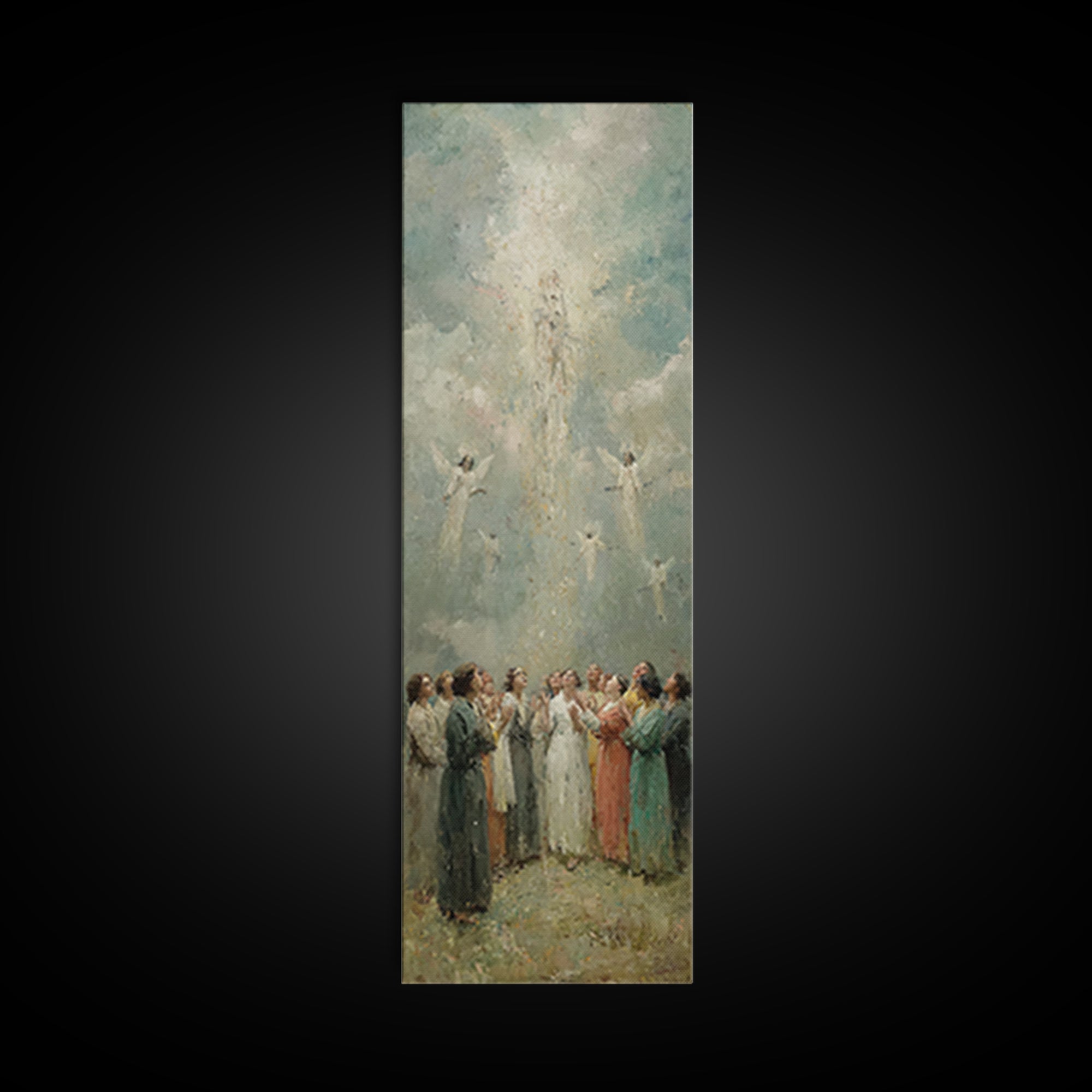 Ascension Light – Framed Canvas Print – Christian Wall Art – Modern Christian Painting – Christian Art Canvas – Narrow Art – Christian Gift