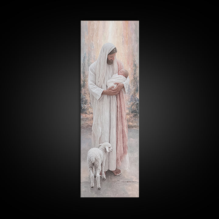 Radiant Holy Peace – Framed Canvas Print – Tall Narrow Wall Art – Christian Wall Art – Christian Art Canvas – Jesus Painting – Christian Ch