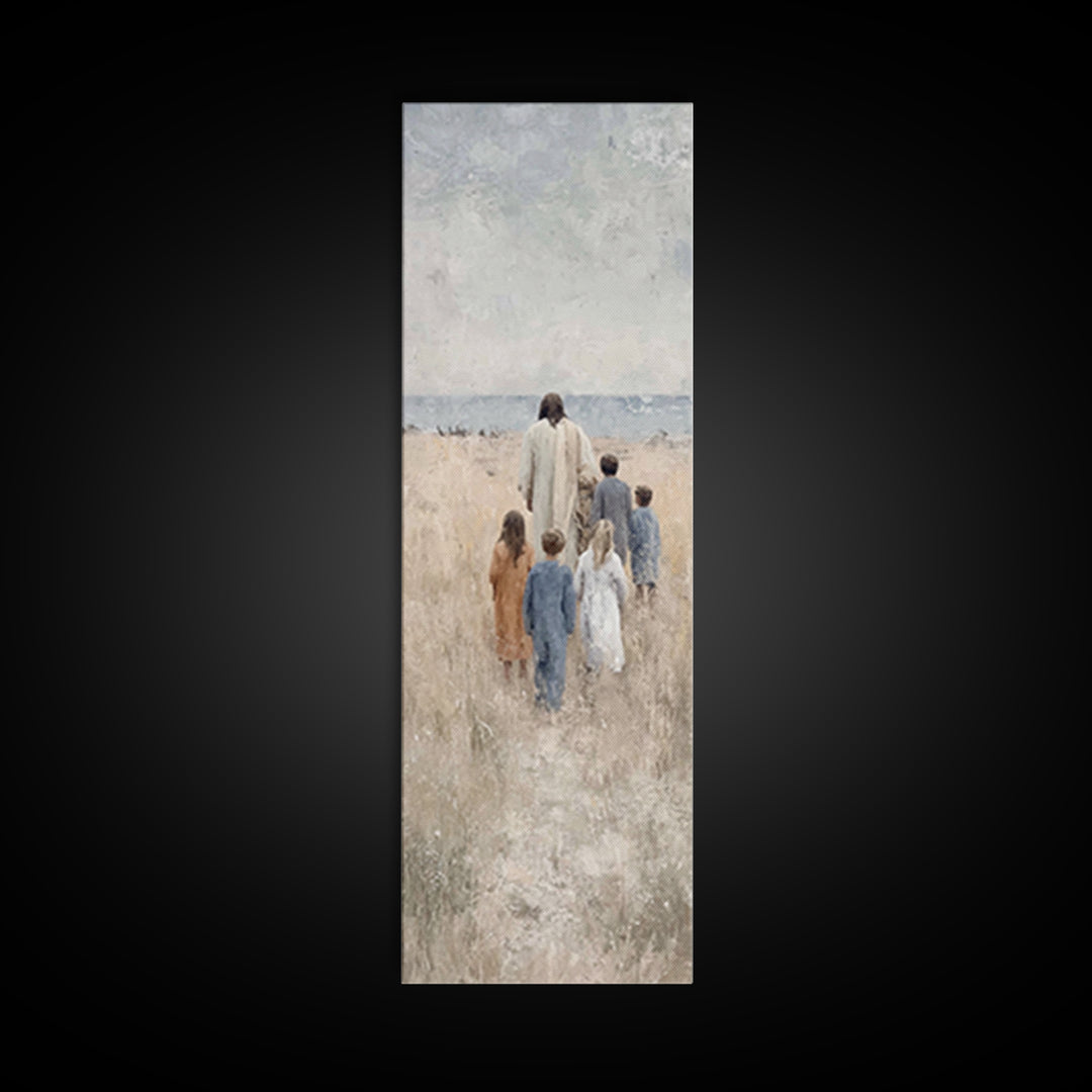 Path Of Grace – Framed Canvas Print – Tall Narrow Wall Art – Christian Wall Art – Jesus Painting – Christmas Art