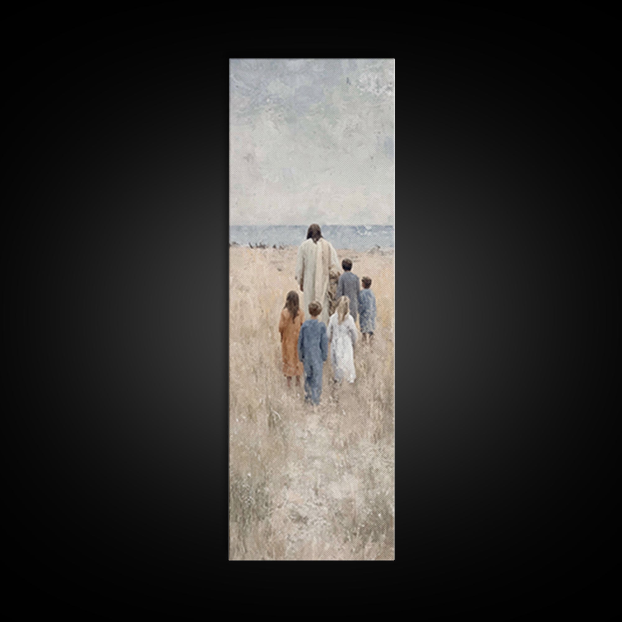 Path Of Grace – Framed Canvas Print – Tall Narrow Wall Art – Christian Wall Art – Jesus Painting – Christmas Art