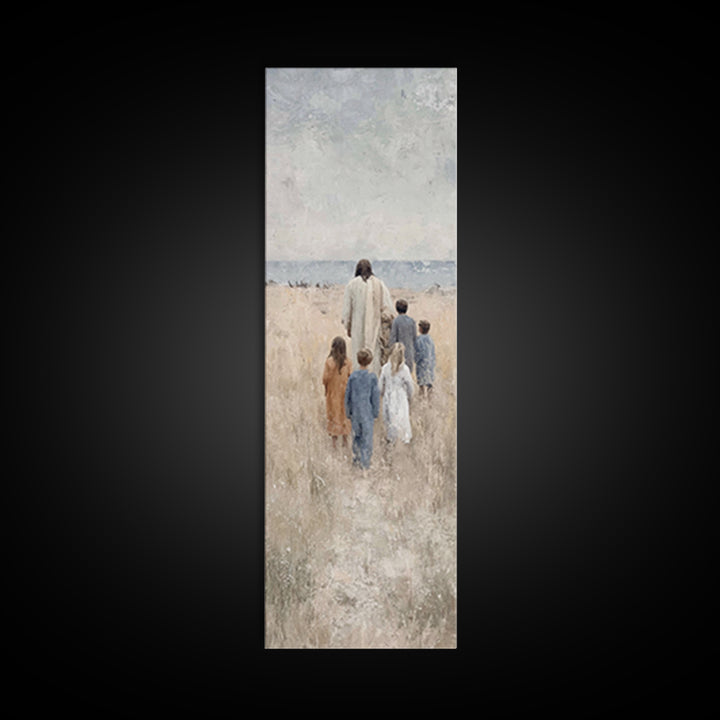 Path Of Grace – Framed Canvas Print – Tall Narrow Wall Art – Christian Wall Art – Jesus Painting – Christmas Art