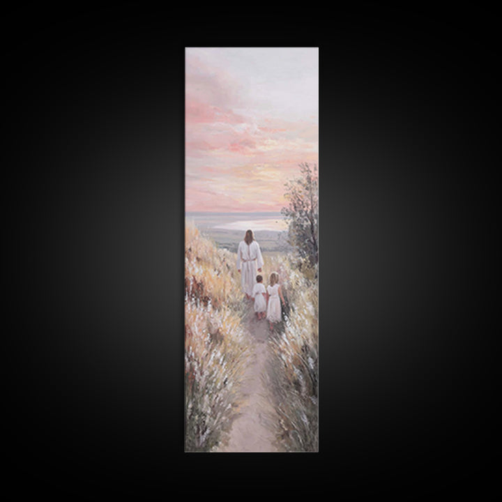 Fields Of Mercy | Framed Canvas Print | Tall Skinny Art Print | Christian Art Canvas | Jesus Painting | Christian Christmas Art