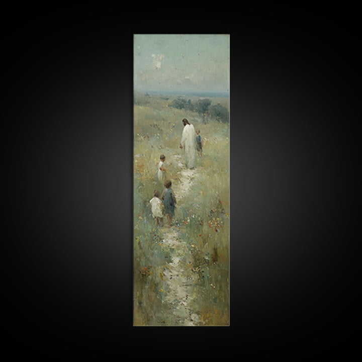Evening Of Hope | Framed Canvas Print | Tall Narrow Wall Art | Christian Art | Jesus Painting Canvas | Christmas Art