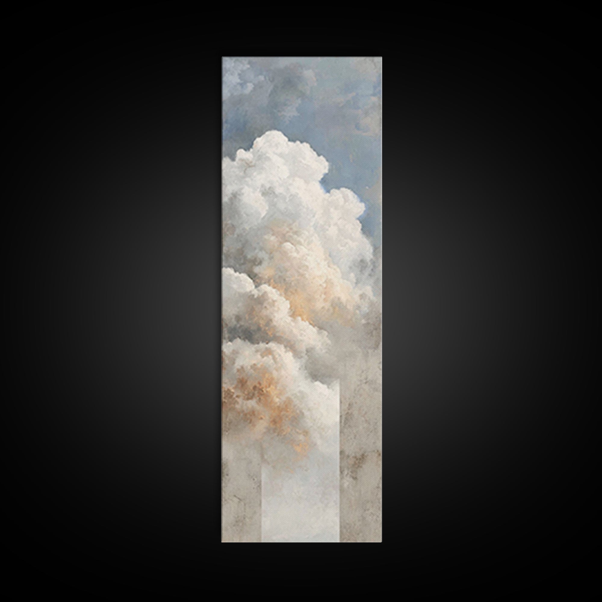 Clouded Glory – Framed Canvas Print, Christian Art Work, Christian Wall Art, Vintage Christian Art, Tall Skinny Art Print, Christian Painti
