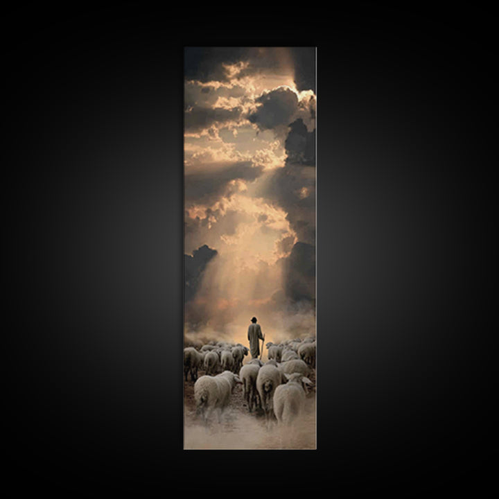 Lambs Of Heaven – Framed Canvas Print – Narrow Art – Christian Art Canvas – Jesus Painting – Christian Christmas Art