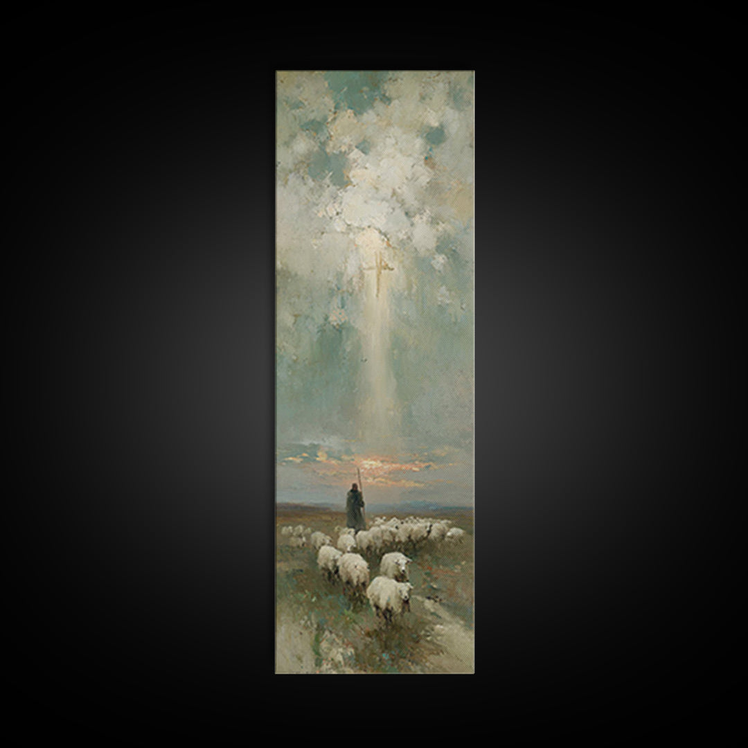 Desert Glory Sky | Framed Canvas Print | Narrow Art | Christian Art Canvas | Christian Painting | Christmas Art