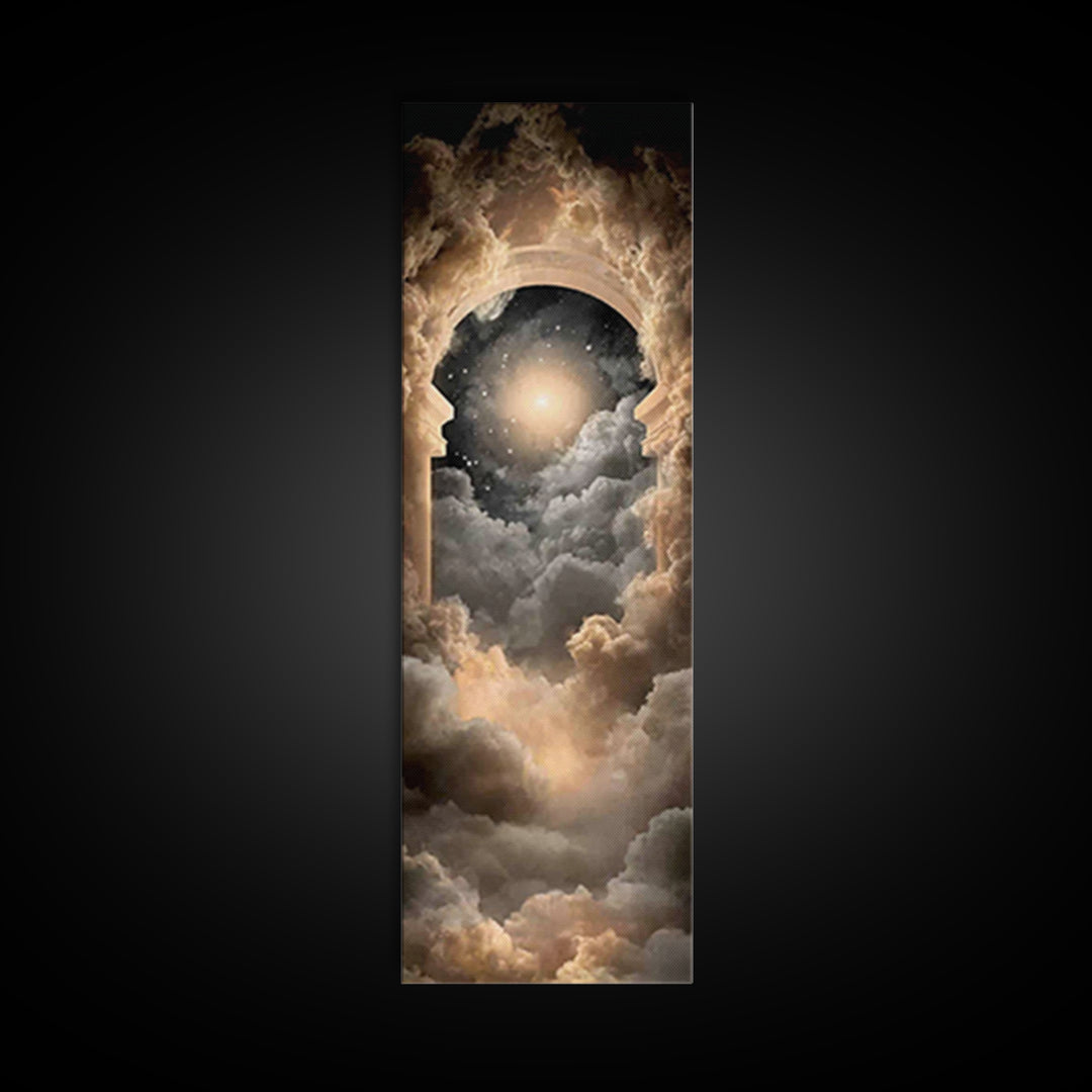 Celestial Gate – Framed Canvas Print – Christian Art Canvas – Moody Christian Art – Christian Wall Art – Skinny Art – Christian Painting