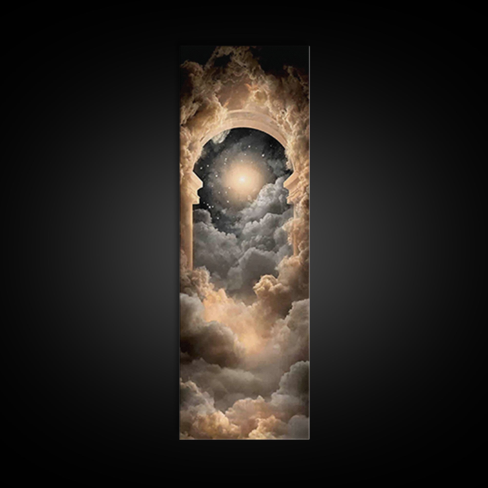 Celestial Gate – Framed Canvas Print – Christian Art Canvas – Moody Christian Art – Christian Wall Art – Skinny Art – Christian Painting
