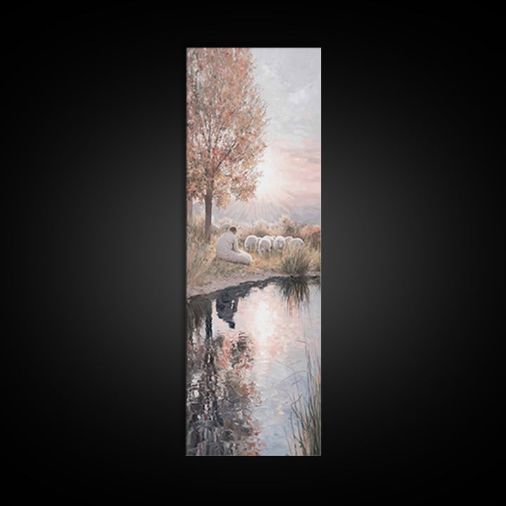 Open Field Reverence | Framed Canvas Print | Christian Art Canvas | Christian Art | Christian Wall Art | Tall Narrow Wall Art | Jesus Paint