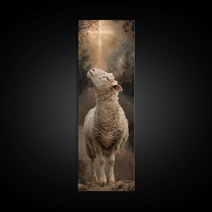 Lamb Of Hope – Framed Canvas Print – Skinny Art – Christian Art – Christian Art Canvas – Christian Painting – Christian Christmas Art – Chr
