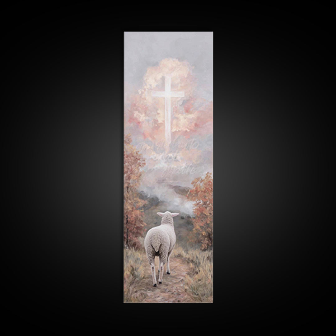 Shepherd’s Peace – Framed Canvas Print – Tall Narrow Wall Art – Christian Wall Art – Christian Art Work – Jesus Painting – Christmas Art –