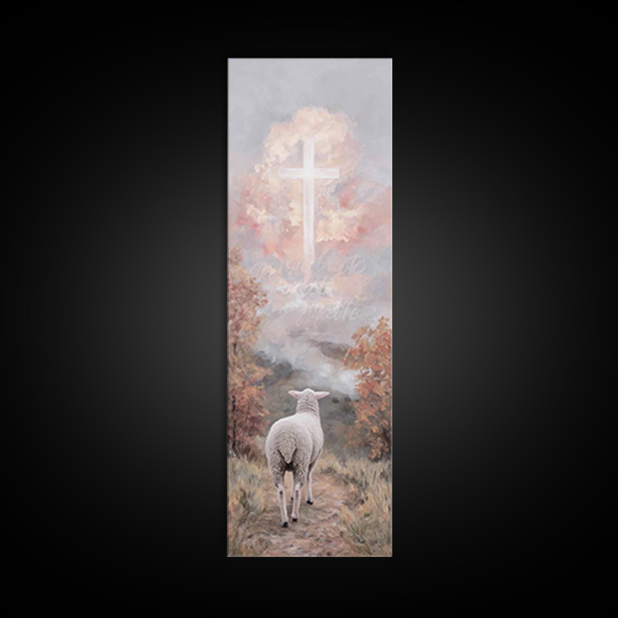 Shepherd’s Peace – Framed Canvas Print – Tall Narrow Wall Art – Christian Wall Art – Christian Art Work – Jesus Painting – Christmas Art –