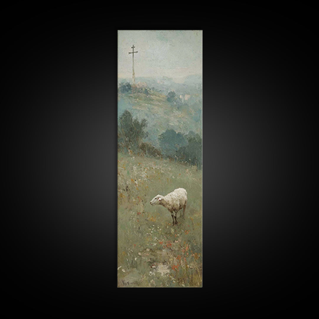 Autumn Promise – Framed Canvas Print – Narrow Art – Christian Art Canvas – Christian Wall Art – Christian Painting – Christmas Art – Christ