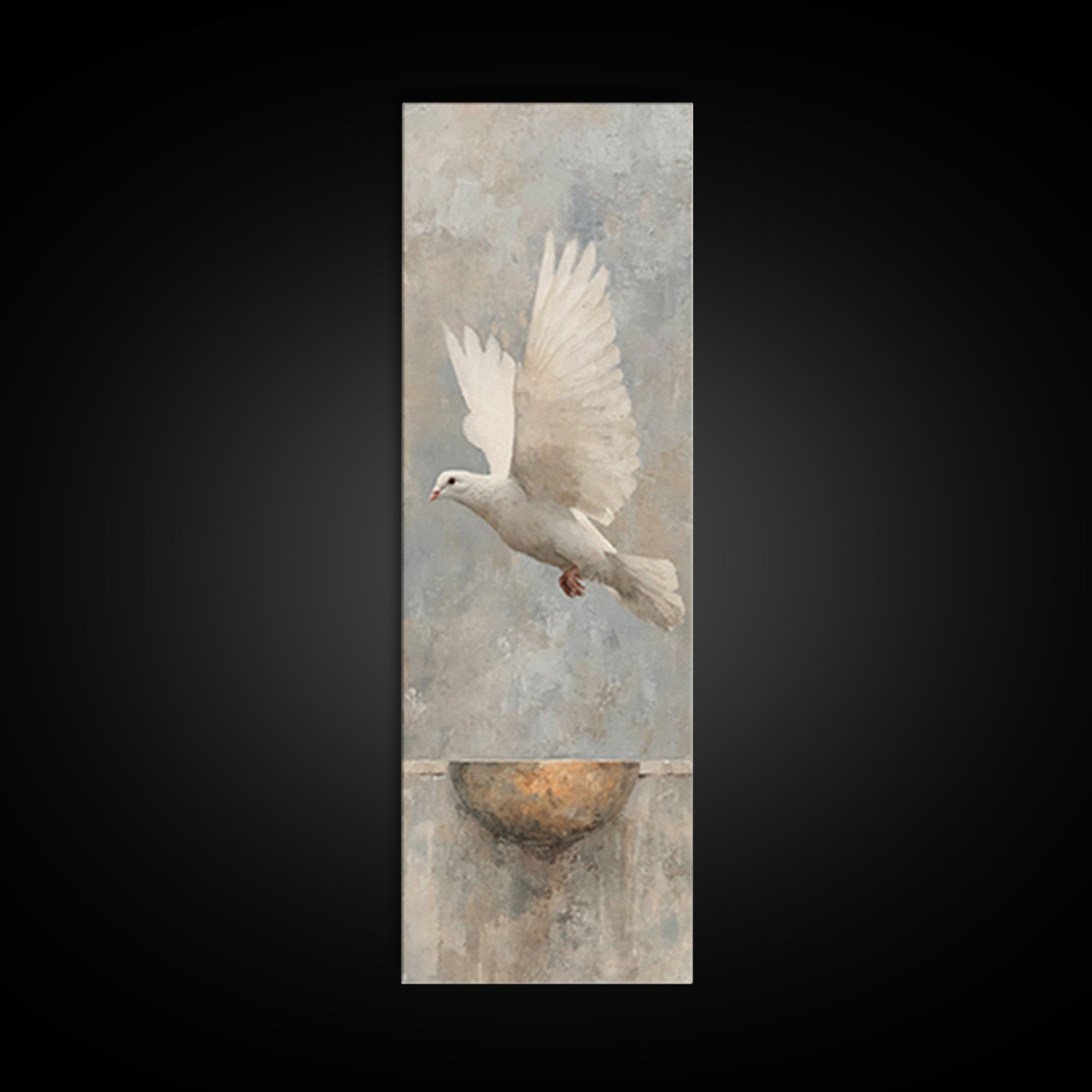 Dove Of Peace – Framed Canvas Print – Narrow Art – Christian Art Canvas – Christian Wall Art – Christian Painting – Christian Christmas Art
