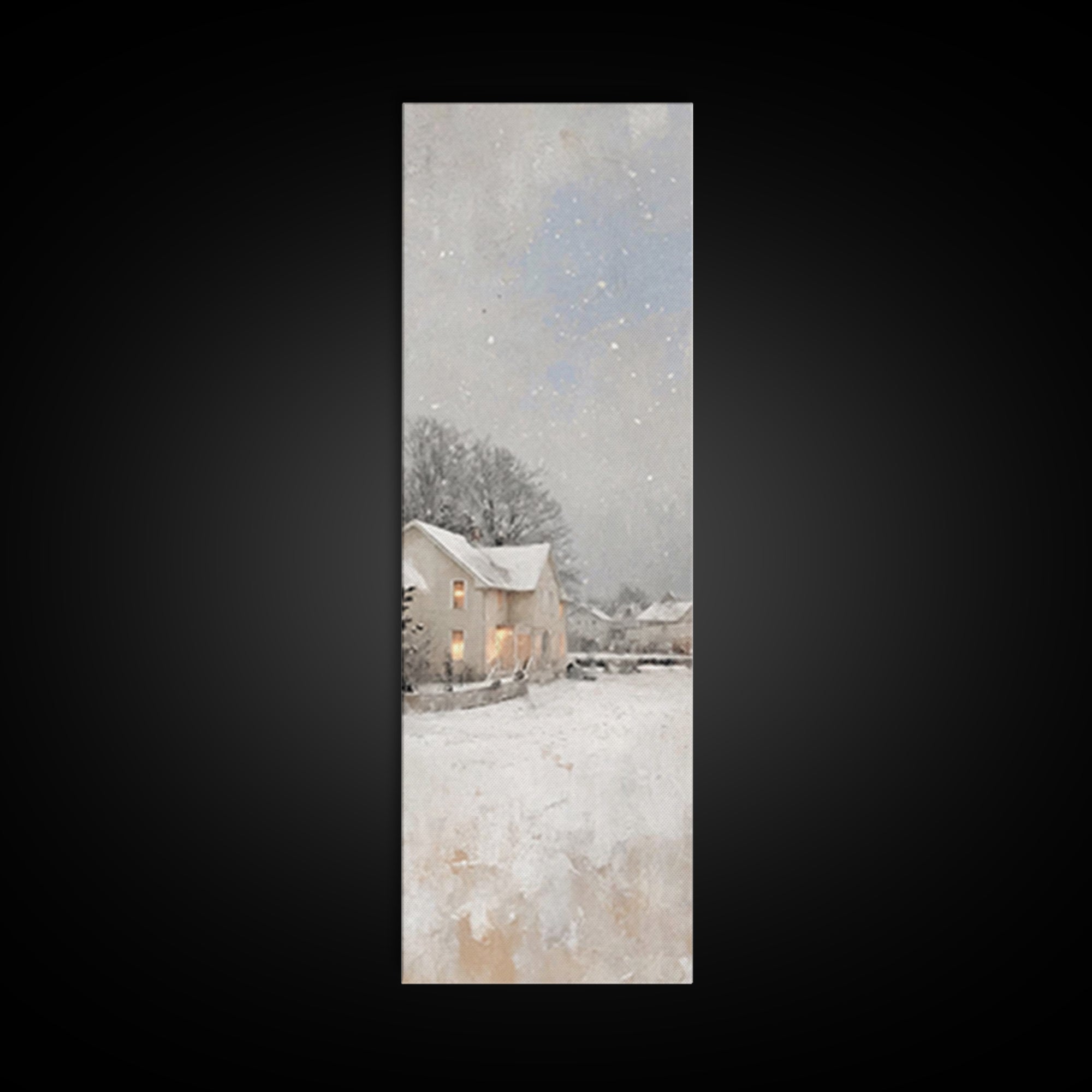 Quiet Winter Homes - Framed Canvas Print - Christian Christmas Art - Narrow Art - Christian Wall Art - Christmas Canvas Wall Art - Christia