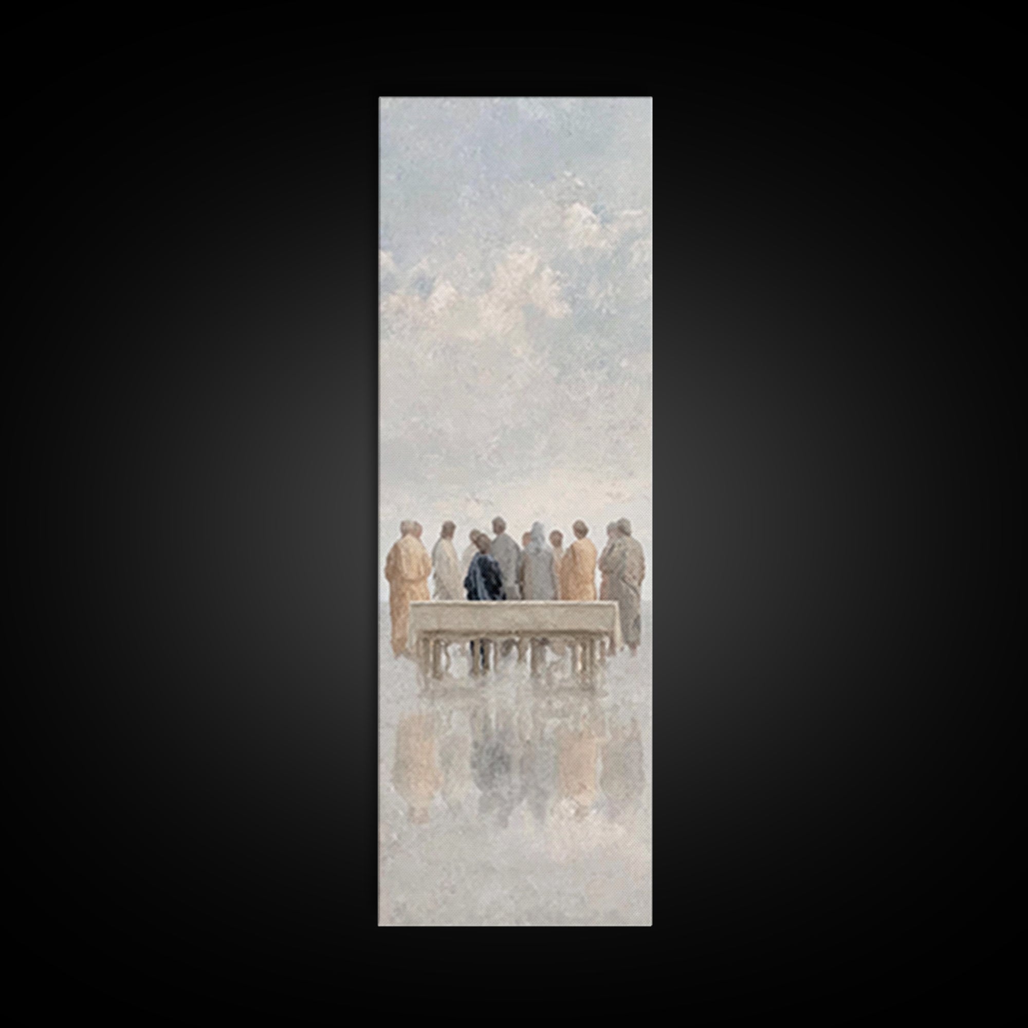 Gathered In Light – Framed Canvas Print – Christian Art Canvas – Jesus Painting – Skinny Art – Christian Wall Art – Minimalist Christian Ar