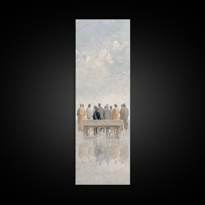Gathered In Light – Framed Canvas Print – Christian Art Canvas – Jesus Painting – Skinny Art – Christian Wall Art – Minimalist Christian Ar