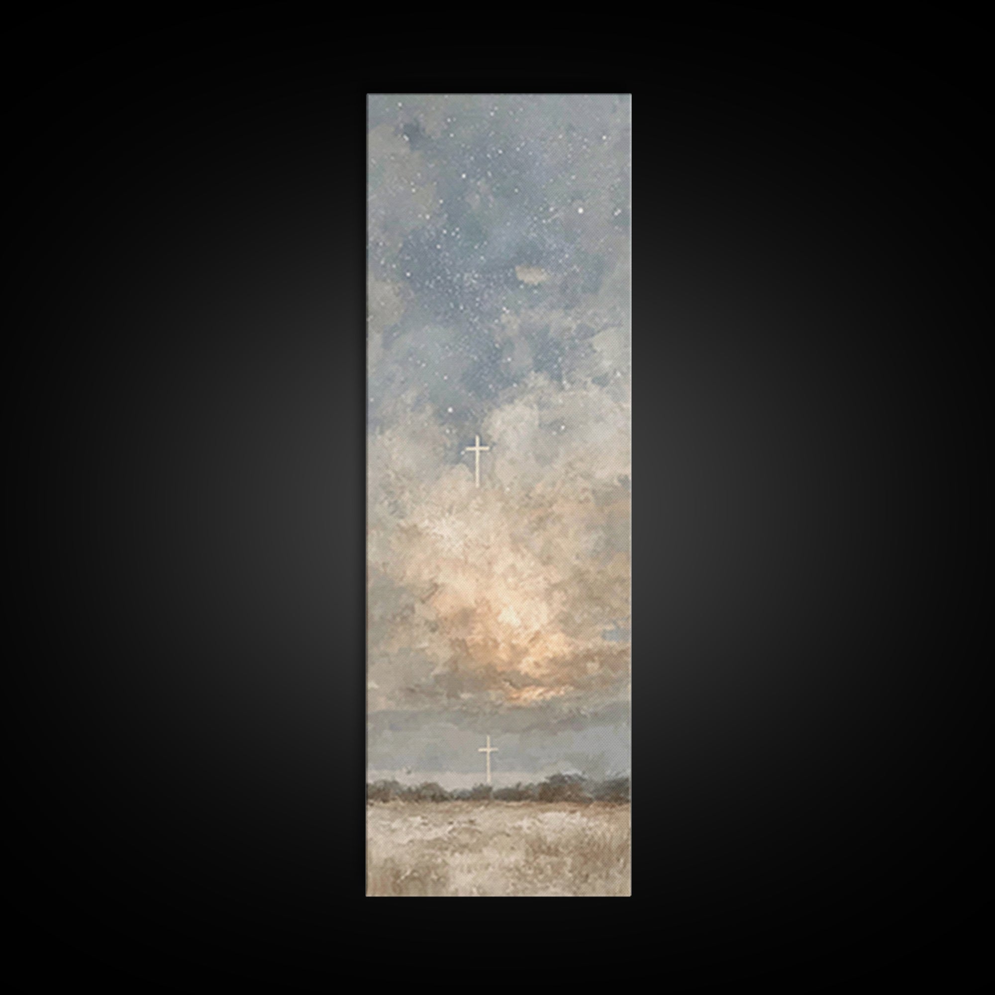 Heavenly Promise – Framed Canvas Print – Narrow Art – Christian Art Canvas – Christian Painting – Christian Decor – Christmas Art