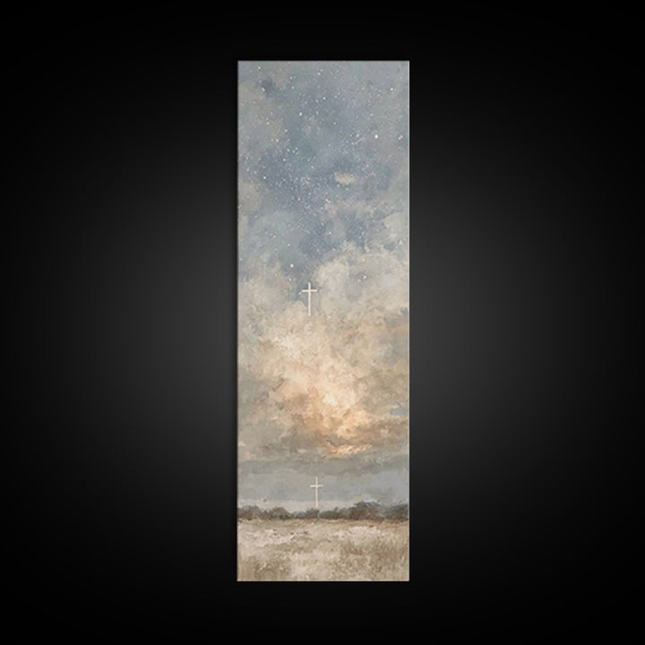 Heavenly Promise – Framed Canvas Print – Narrow Art – Christian Art Canvas – Christian Painting – Christian Decor – Christmas Art