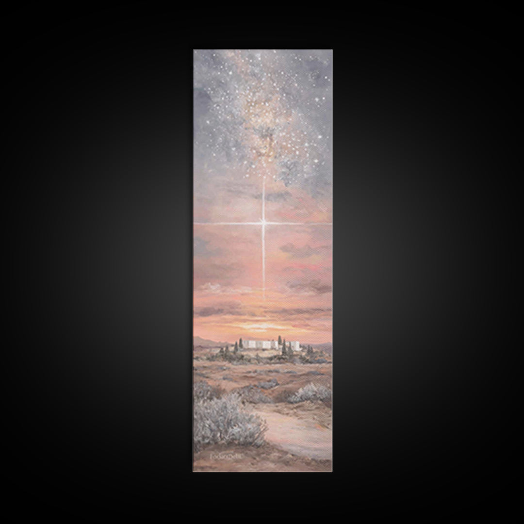 Desert Star – Framed Canvas Print – Skinny Art – Christian Wall Art – Christian Christmas Art – Modern Christian Art – Christian Canvas Art