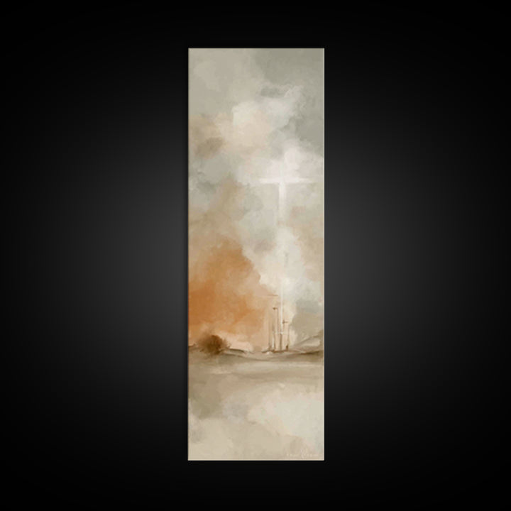 Silent Redeemer – Framed Canvas Print – Tall Narrow Wall Art – Christian Painting – Christian Art Work – Christian Christmas Art – Christia