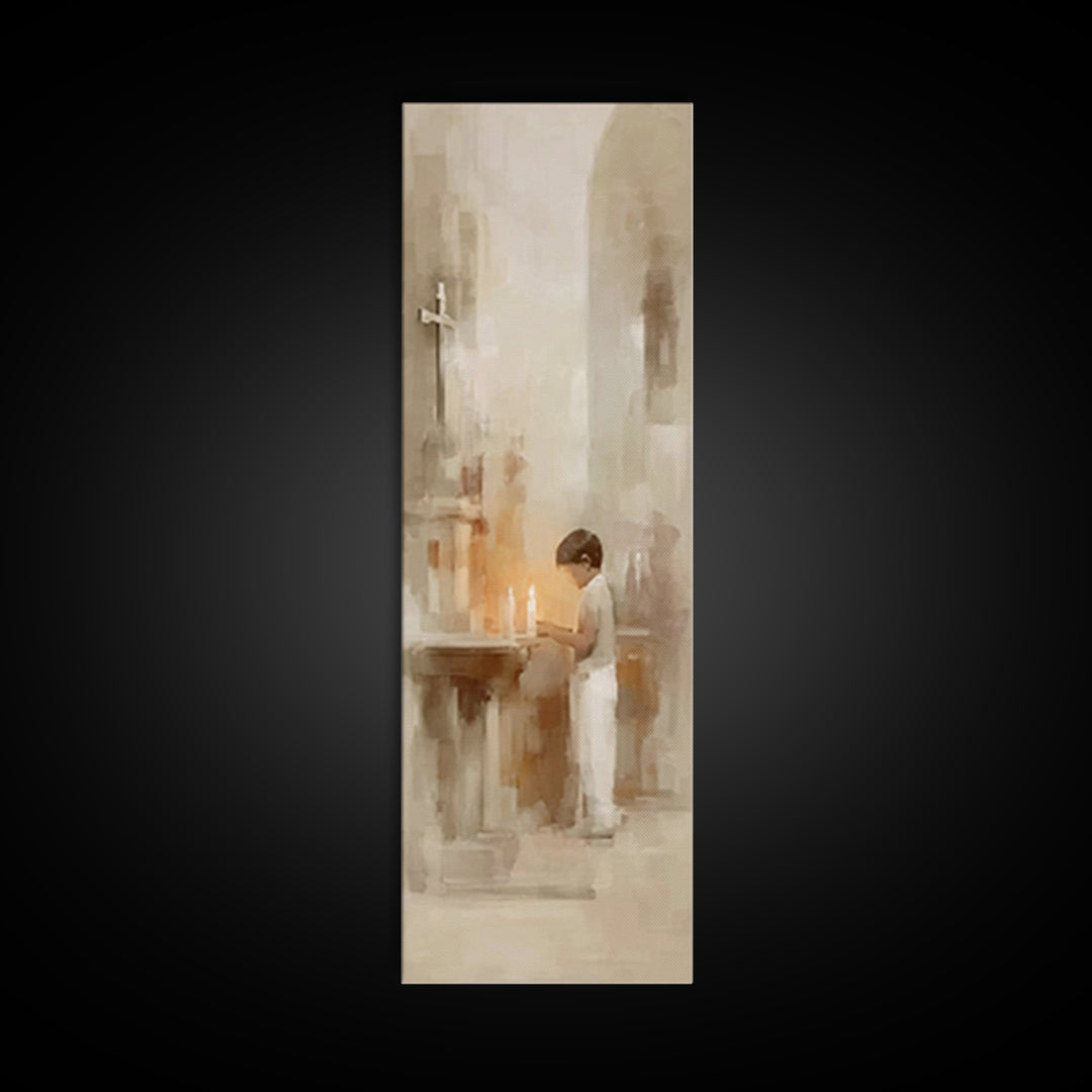 Sanctuary Hope – Framed Canvas Print – Christian Art Prints – Christian Wall Art – Tall Skinny Art Print – Christian Art Canvas – Christian